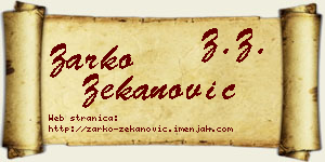 Žarko Zekanović vizit kartica